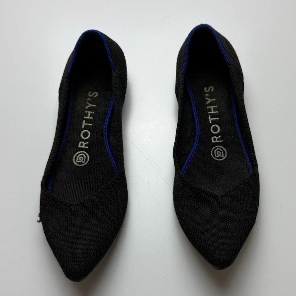 Rothy's Women's Black The Point Pointed Toe Slip-On Knit Flats Size 6